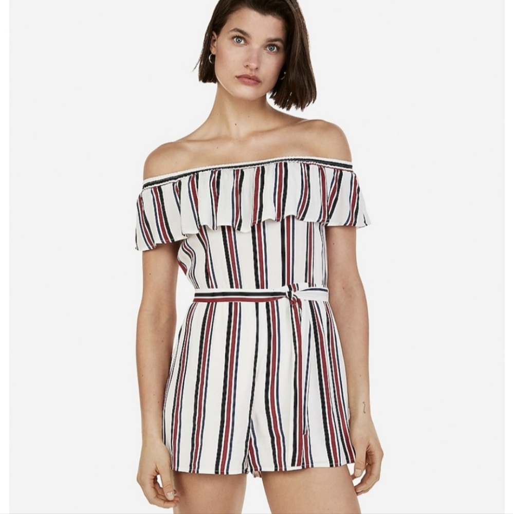 EXPRESS stripped romper